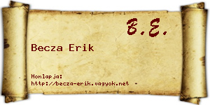 Becza Erik névjegykártya